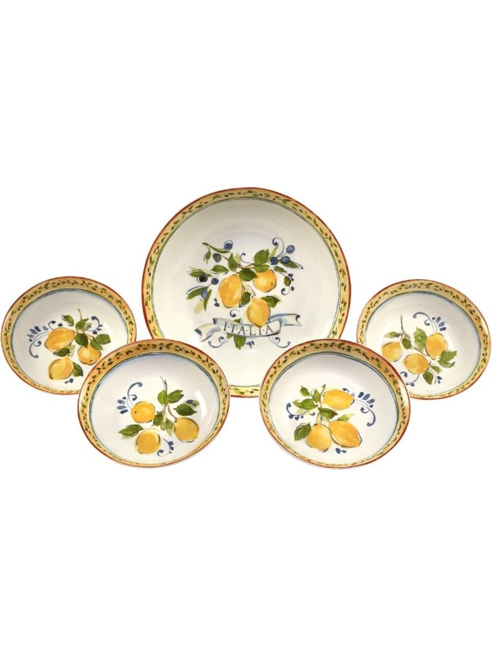 Vibrant 5pc Pasta Set - Perfect for Entertaining, Kitchen Decor, and Dining